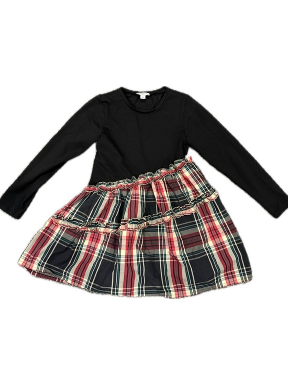 CrewCuts Asymmetrical Plaid Christmas Dress